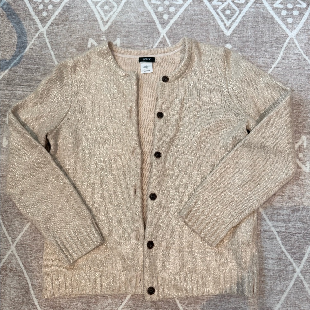 J. Crew Light Tan/Gold Wool-Blend Cardigan